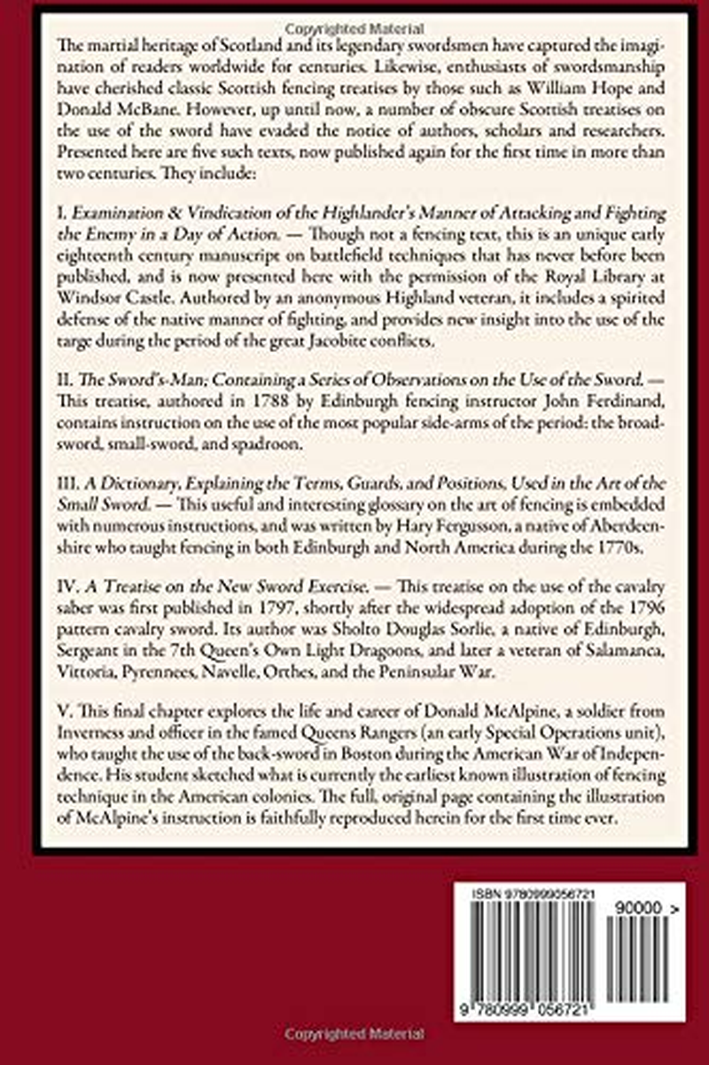 Scottish Fencing: Five 18Th Century Texts on the Use of the Small-Sword, Broadsword, Spadroon, Cavalry Sword, and Highland Battlefield Tactics image number 1