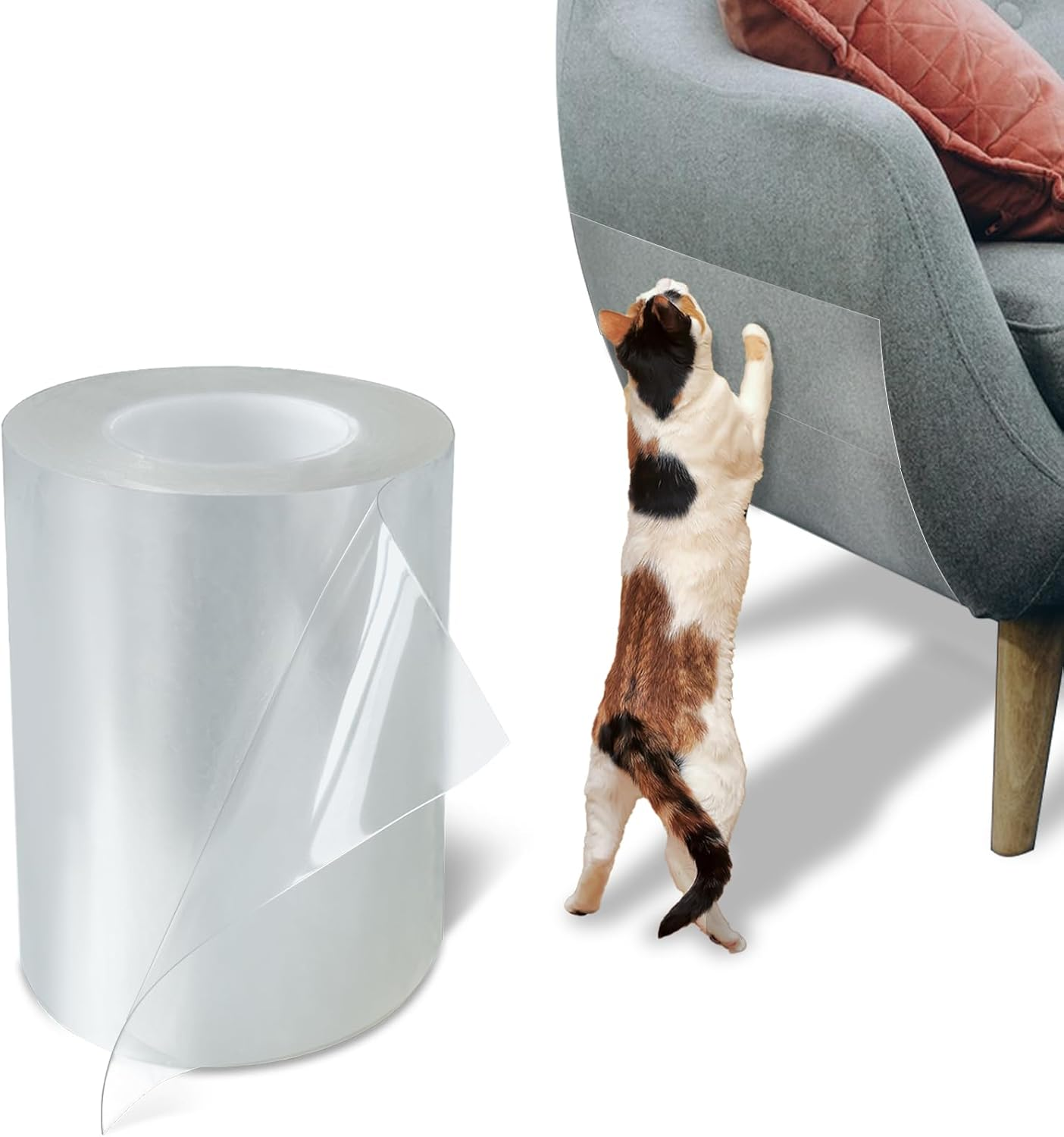 Scratch Protection Sofa Cat (10 Cm X 10 M) Cat Scratch Protection Sofa Transparent Furniture Protection Cat Training Exercise Band Surface Protection Furniture Couch Sofa Protection Furniture Couch image number 2