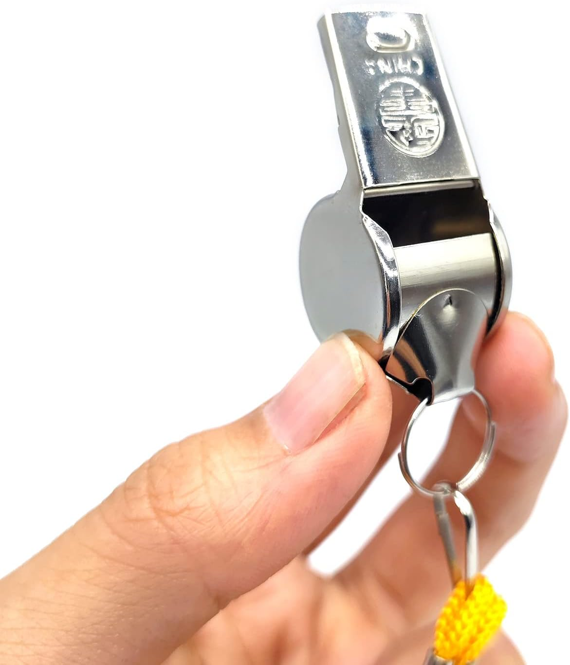 Medsuo 2Pcs Stainless Steel Sports Whistles with Lanyard, Loud Crisp Sound Whistle for Sports Lifeguards Survival Emergency Training image number 5