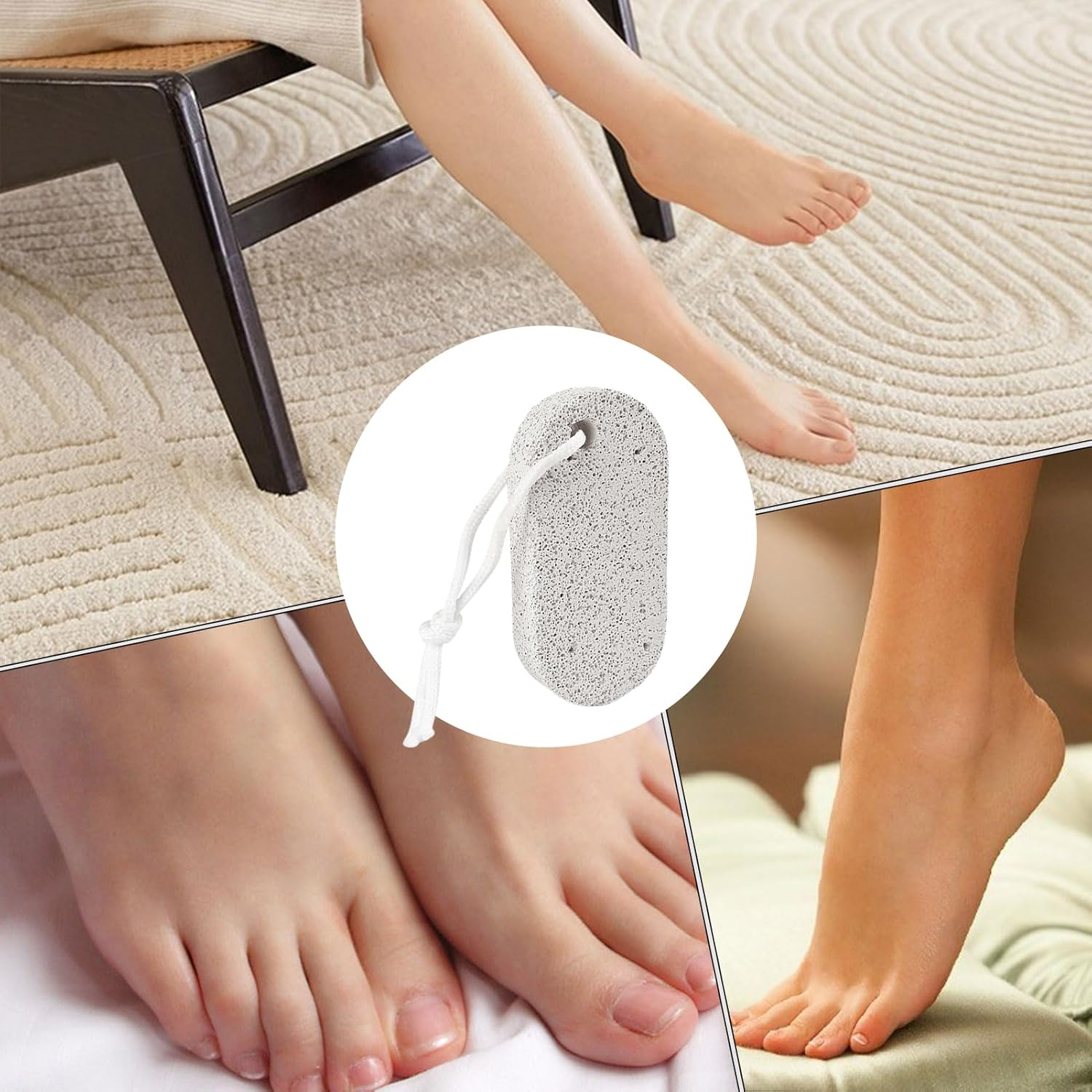 Moreeulsi Foot Stone,Health Foot Care Stone - Softener Natural Sturdy Professional Pumice for Adults Palm Elbows Heels Hands Women Body Men image number 2