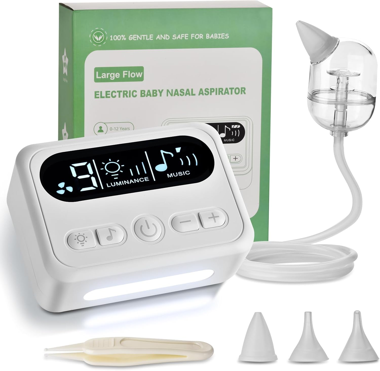 Nasal Aspirator for Baby, Rechargeable Electric Aspirator Hospital Grade Snot Removal with Music and Night Light, Large Flow and Strong Suction for Infants, Babies, Toddlers from 0 to 12 Year Old (Split Type) image number 3