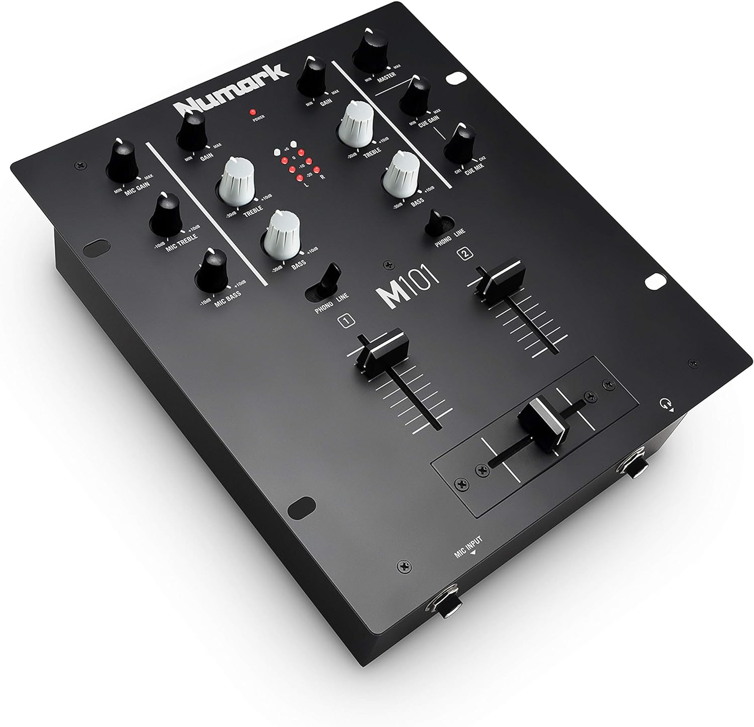 Numark M4 - 3-Channel Scratch DJ Mixer, Rack Mountable with 3-Band EQ, Microphone Input and Replaceable Crossfader with Reverse and Slope Controls