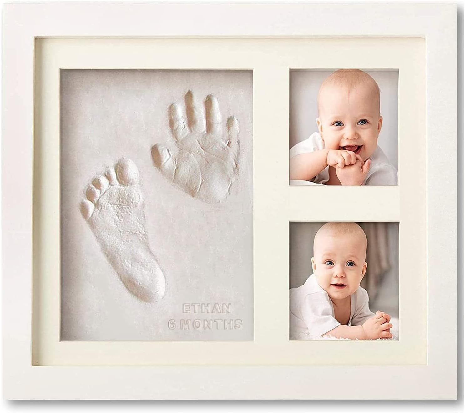 Footprint & Handprint Keepsake Frame, Baby Memory Display, Nursery Decor, Baby Registry Must-Have, New Parent Gift image number 1