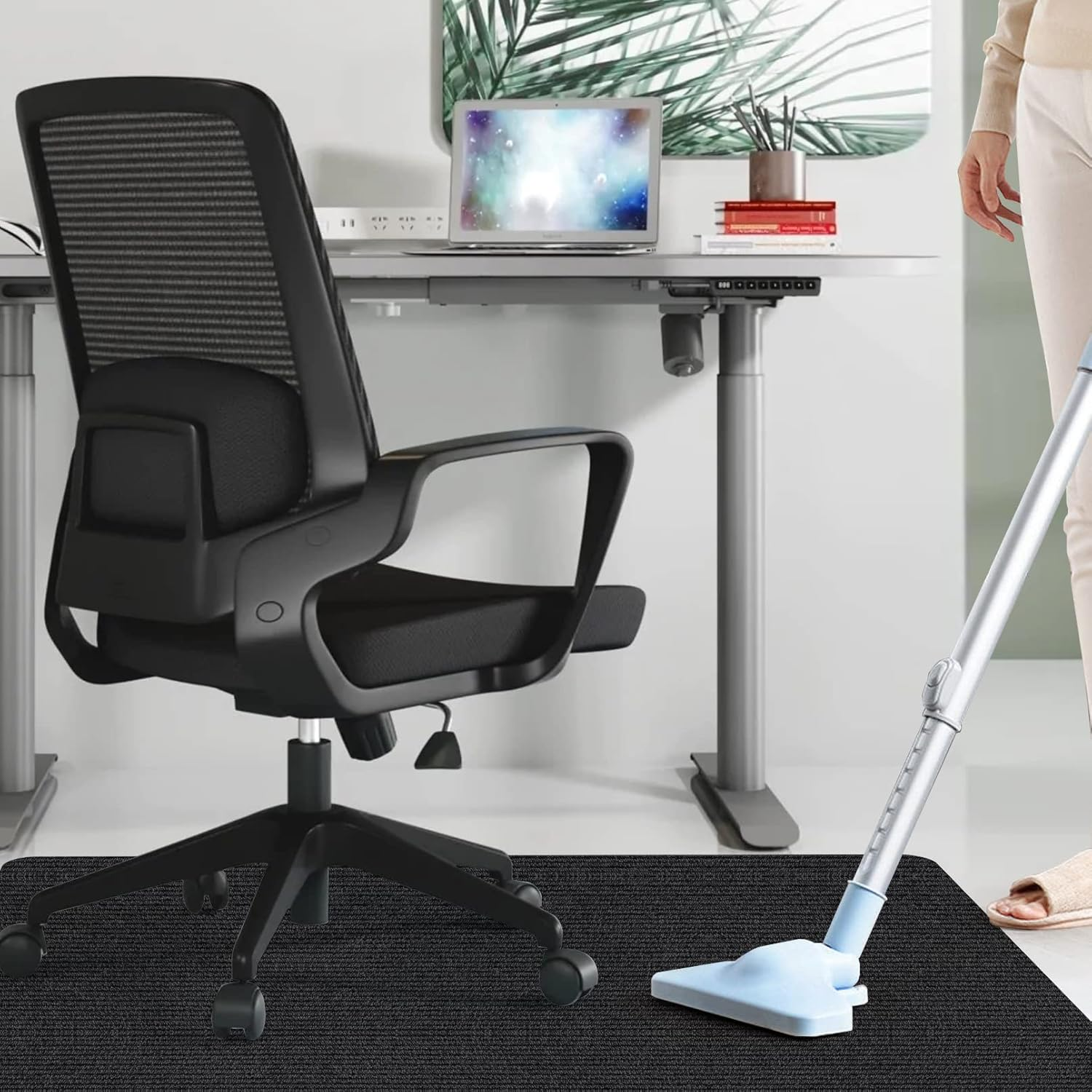 Sycoodeal Office Chair Mat for Hardwood/ Tile Floor,Computer Gaming Chair Mat,Large Floor Protector Rug,Anti-Slip,Easy to Clean,Black(48"X36") image number 3