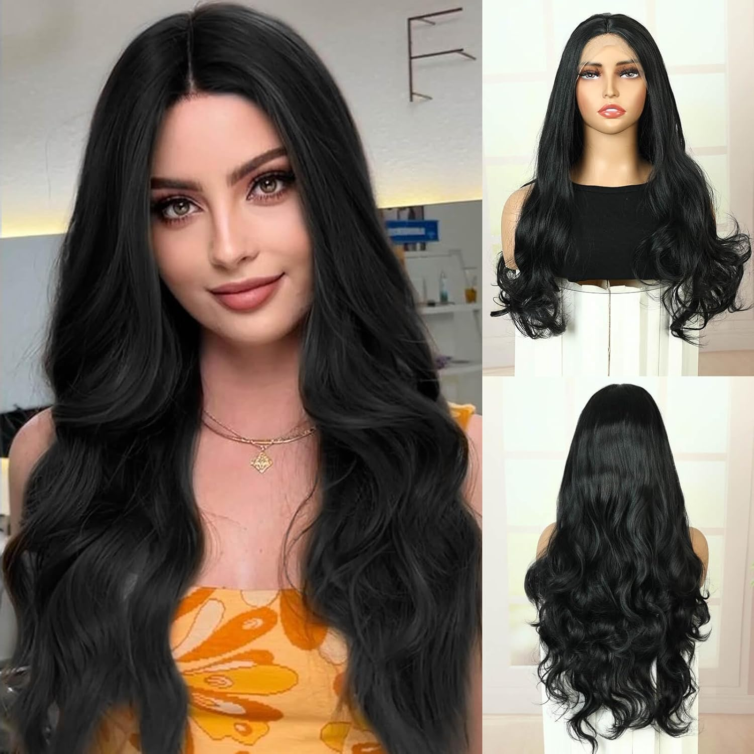 BECUS Pink Lace Front Wig Pre Plucked 13X3 Body Wave Wigs for Women Loose Curly Synthetic Lace Front Wig Wave Natural Hairline