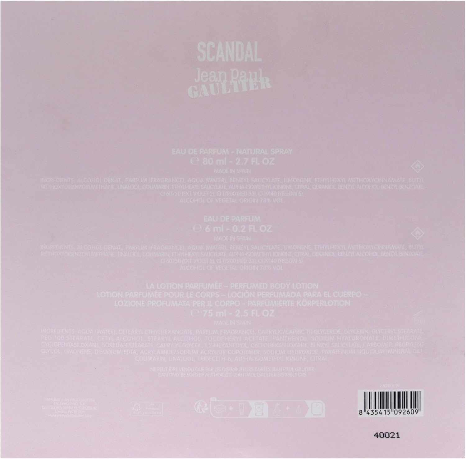 Scandal by Jean Paul Gaultier for Women - 3 Pc Gift Set 2.7Oz EDP Spray, 0.20Oz EDP Spray, 2.5Oz Perfumed Body Lotion image number 5