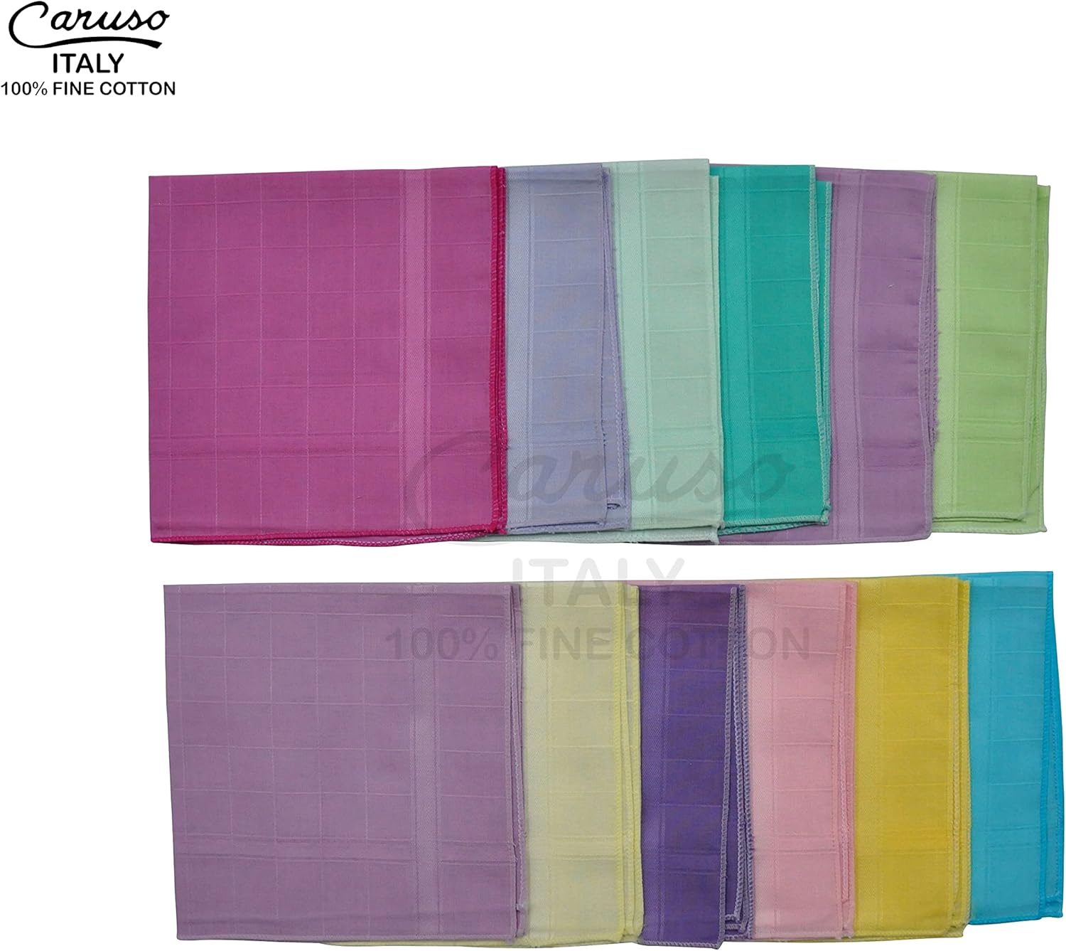 Caruso Italy Women'S 100% Pure Cotton Multicolor Rangoli Handkerchief | Soft, Skin-Friendly, and Super Absorbent with Anti-Shrink Finish, Becomes Softer with Every Wash - 30 X 30 Cm - Light Multicolor image number 2