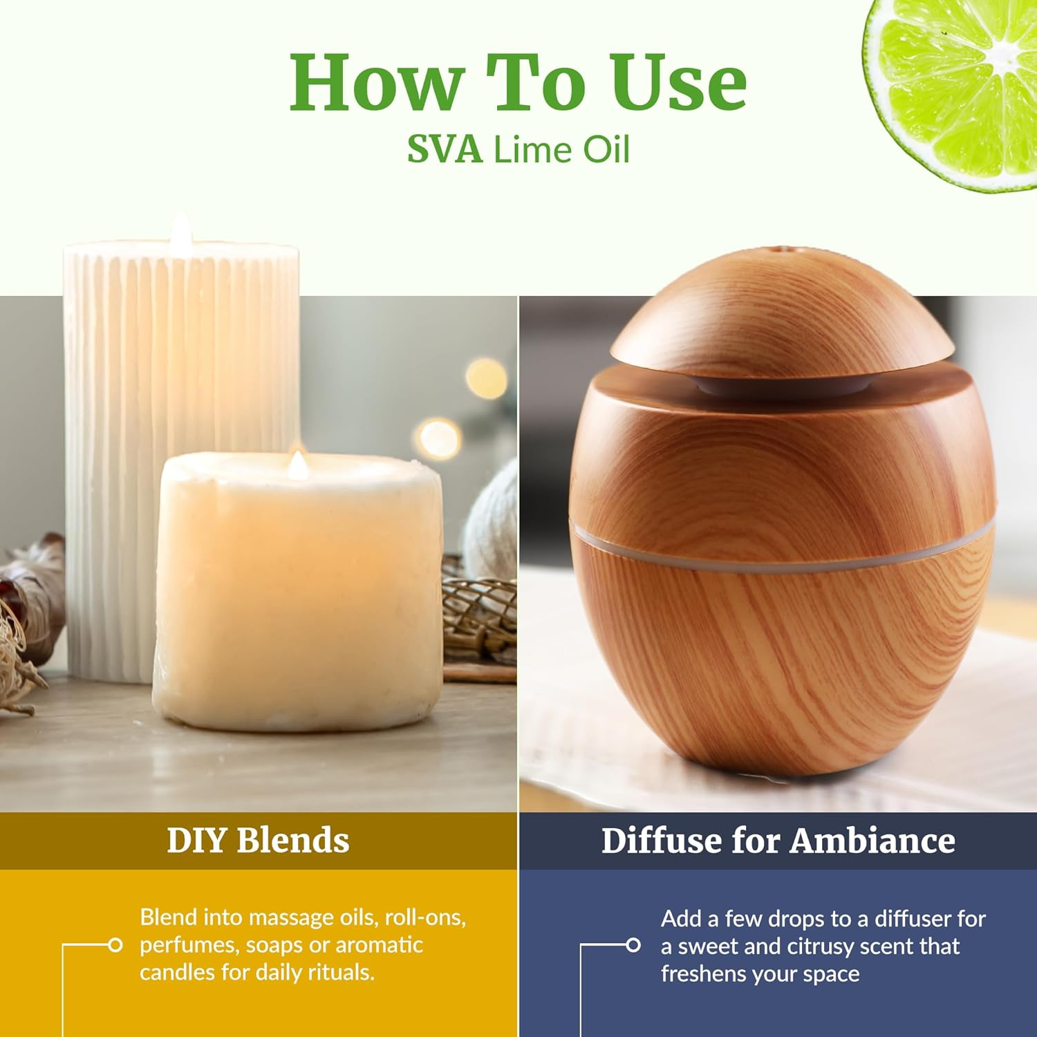 SVA Lime Oil 4 Fl Oz &ndash; 100% Natural Steam Distilled Essential Oil with Dropper &ndash; for Diffuser, Hair, Skin, Soap & Candle Making image number 4