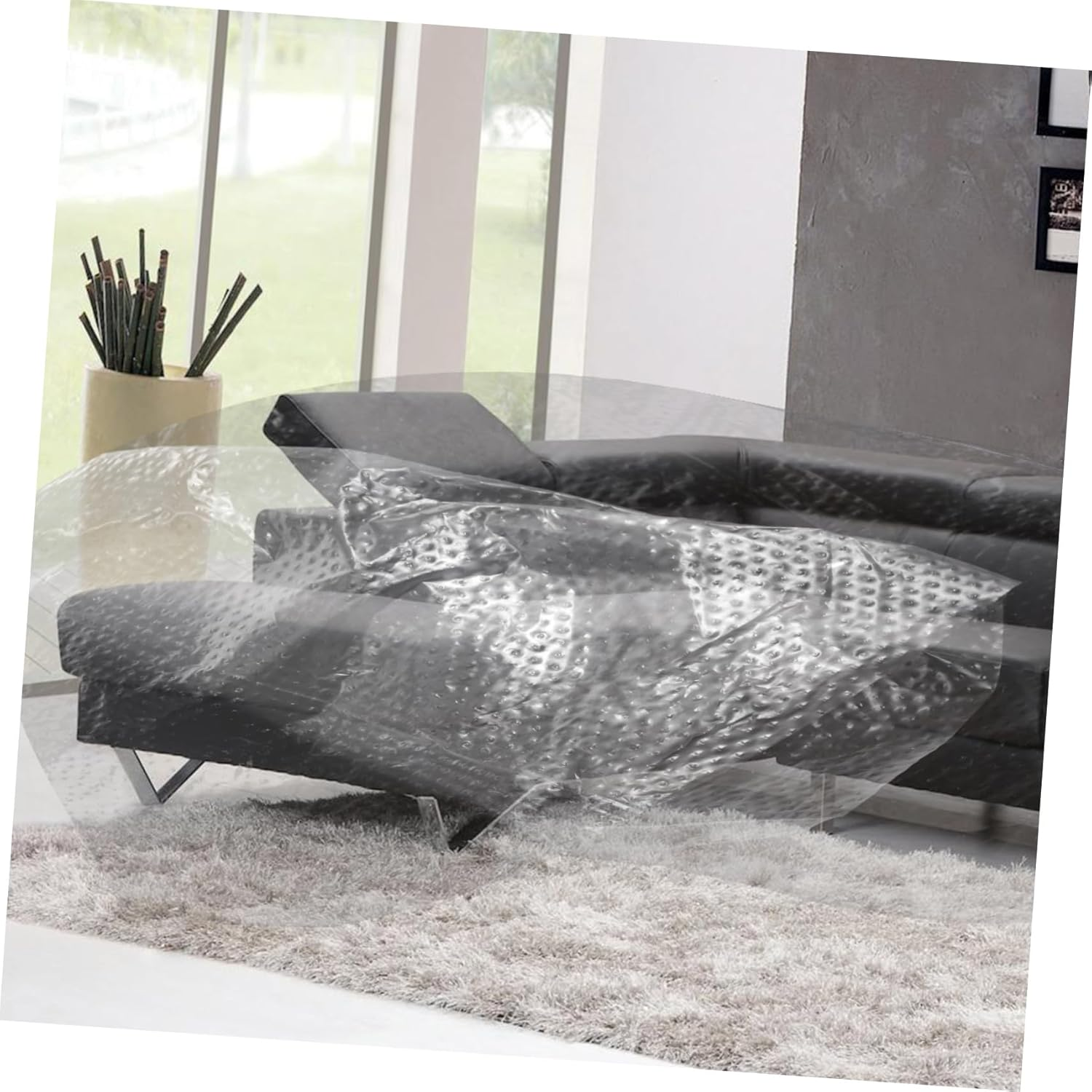 HOMSFOU 3 Rolls Dust Protective Film Adhesive Masking Paint Film Plastic Sheeting for Car Painting for Auto Body