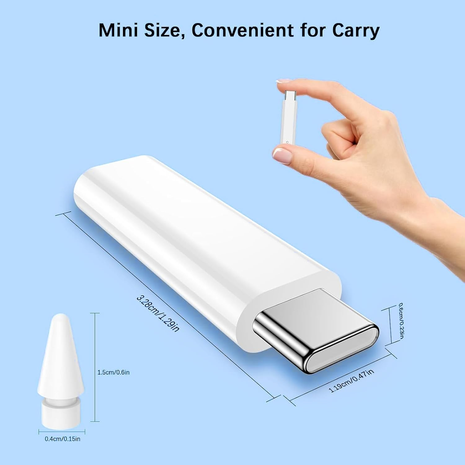 USB-C to Lightning Adapter for Apple Pencil 1St Gen - USB Charger Dongle for Ipad 10Th Gen, Compact Adapter for Apple Pen(White)