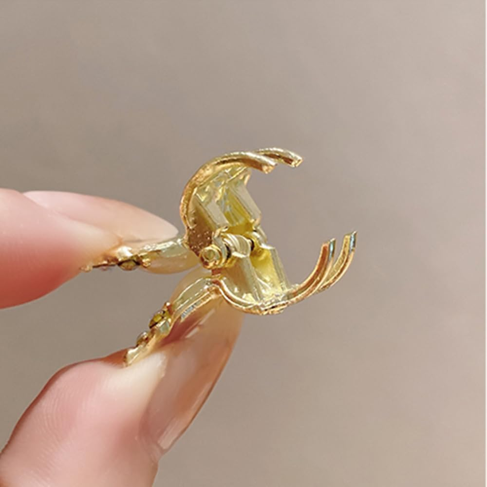 Hair Clips, Butterfly Hair Claw Clips Small, 2 PC Mini Hair Claws for Party Wedding Daily, Gold Hair Accessories for Women Ladies Girls Flower Girls Bridesmaids - Metal-Butterfly-Silver image number 4