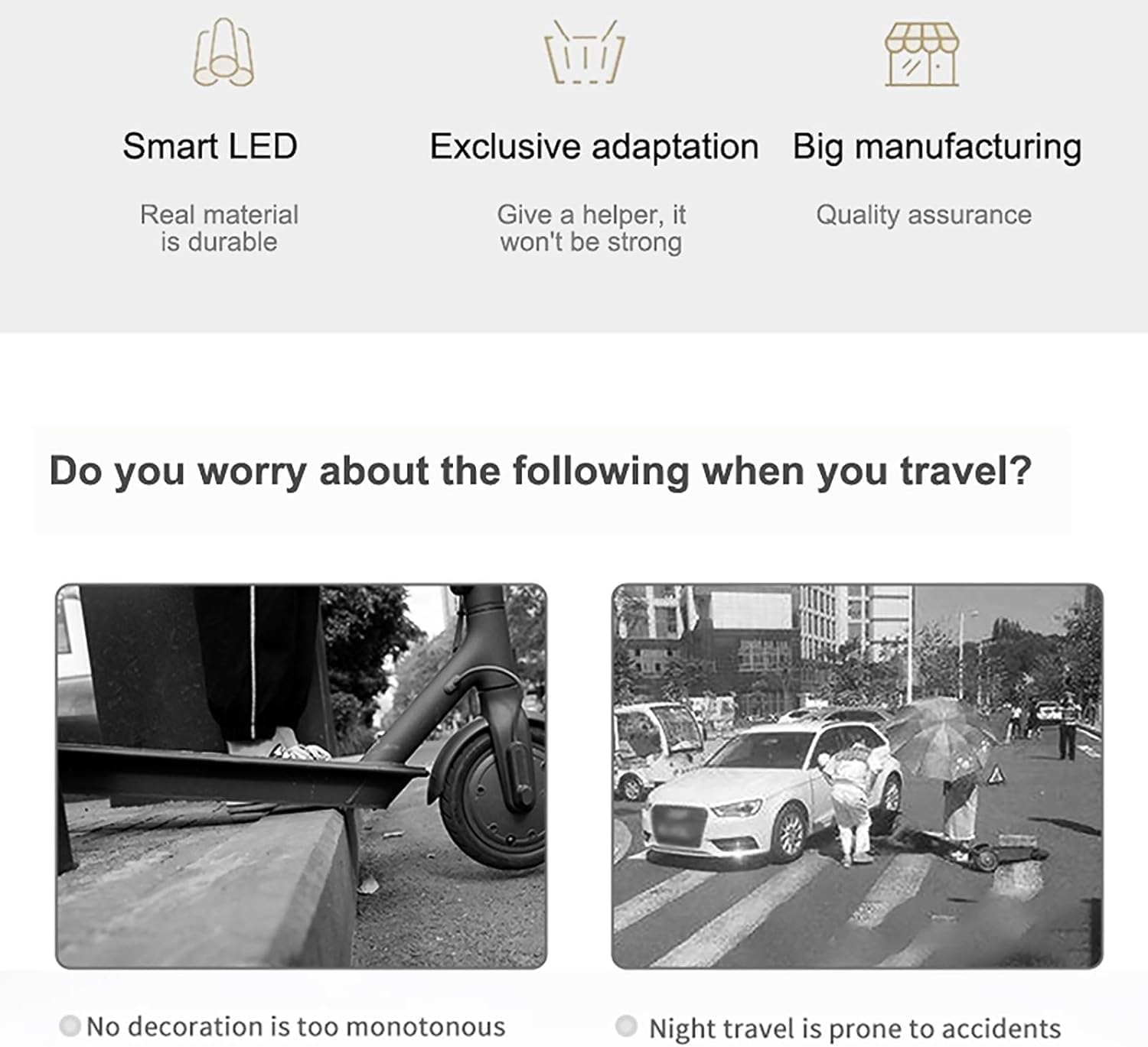 Miners2000 Electric Scooter LED Strip Light, 2 Pack Night Cycling Colorful Lamp Waterproof Safety Skateboard Scooter Accessories for Outdoor Wide Wheel Scooter 50Cm image number 1