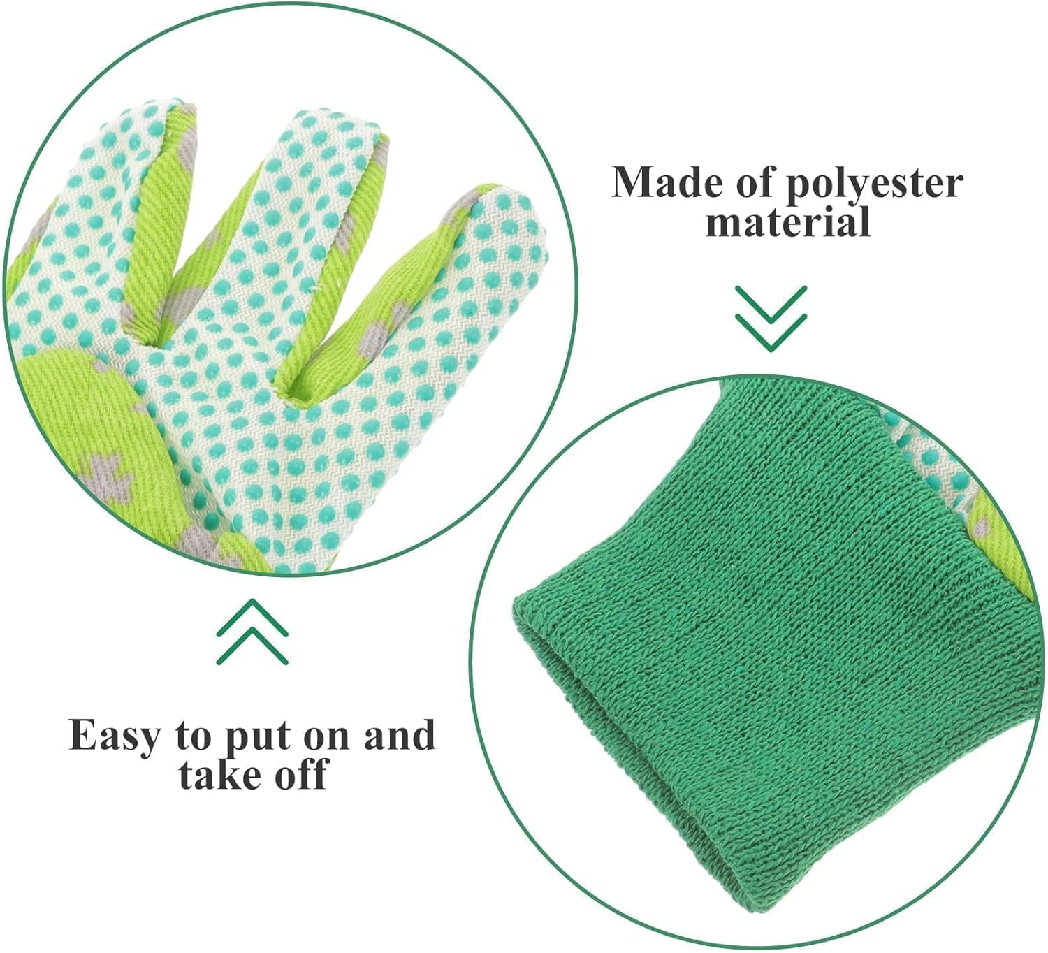 Gardening Gloves,1 Pair Yard Work Glove Rubber Coated Garden Gloves for Girls Boys Youth Outdoor Cut Resistant Multi-Purpose Work Gloves Breathable Comfortable for Outdoor Activities image number 4