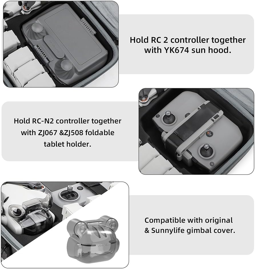 Case for DJI Mini 4 Pro, Cochanvie Sunnylife Carrying Case for Mini 4 Pro Accessores, Drone Body/Multi-Use Combo Case Bag, Multi-Use Combo Case, Carrying Case image number 6