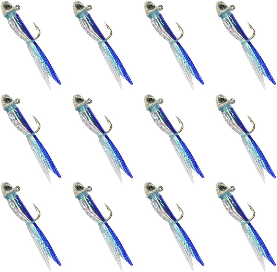 YZD Silverside Minnow Crappie Jig 12Pcs