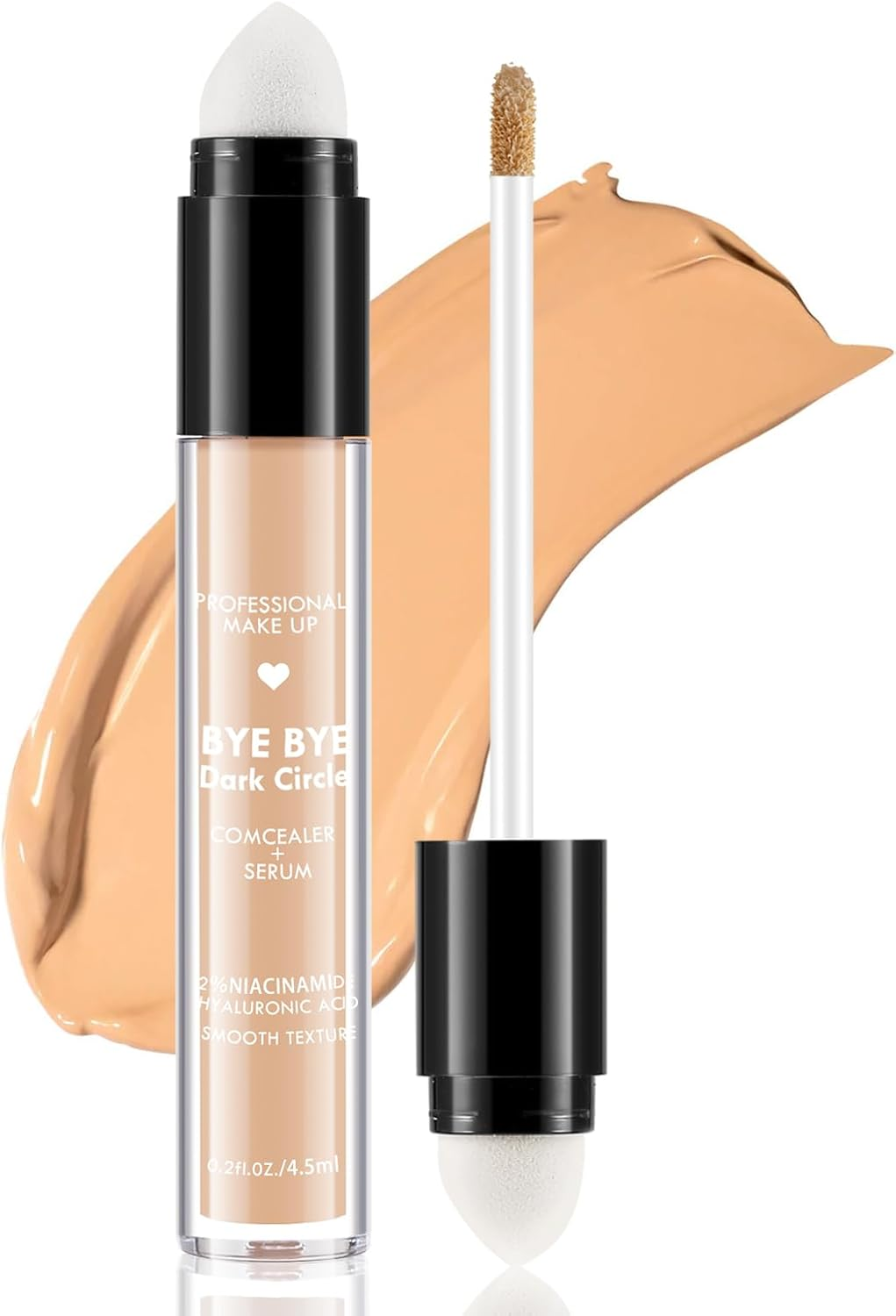 Boobeen Matte Full Coverage Concealer, Cream Concealer Stick for Dark Circles, Spots, under Eye Concealer with Double Headed Applicator, Smooth