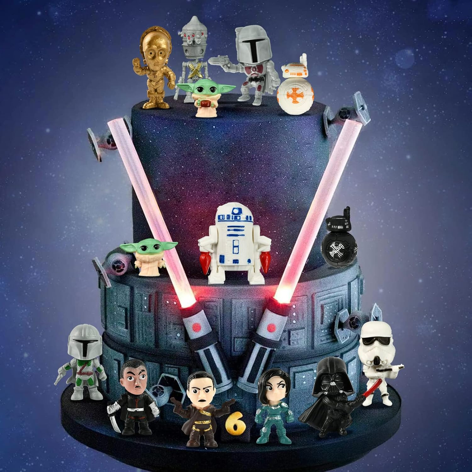 Figures, Pack of 14 Children'S Birthday Cake Decorations, Cake Decoration Birthday Boy, Cake Decoration, Birthday Cake Topper, Party Supplies for Boys Birthday Decorations (14 Pieces) image number 5