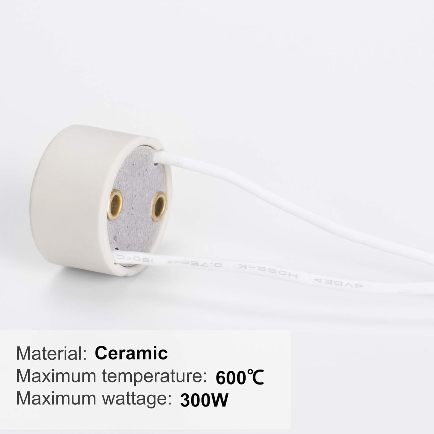 Dicuno GU10 Wire Connector Socket, LED Light Lamp Bulb Holder, Maximum Wattage 300W, Heat Resistant up to 600&deg;C, Fire Resistant (12-Pack) image number 5