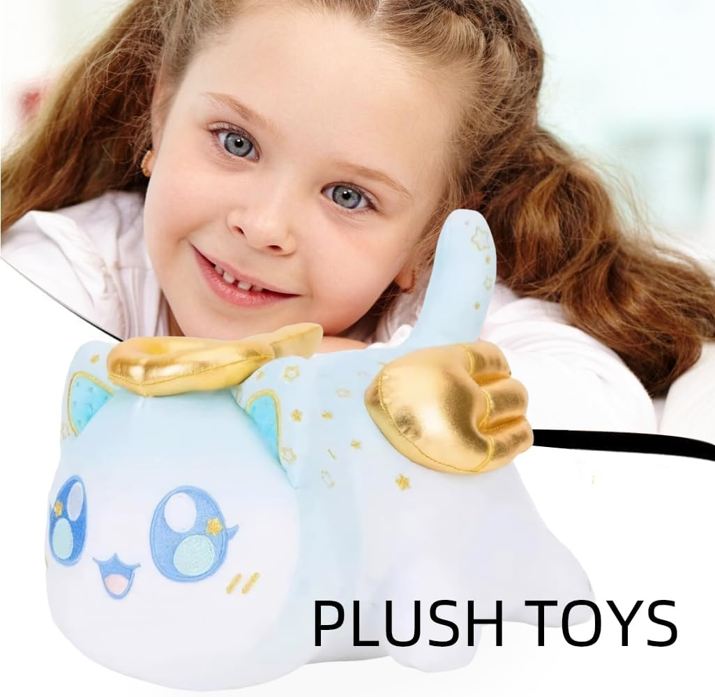 9.8'' Angel Cat Plushies - Cute and Soft Anime Cartoon Stuffed Animal Figure Toy Plush Pillow image number 2