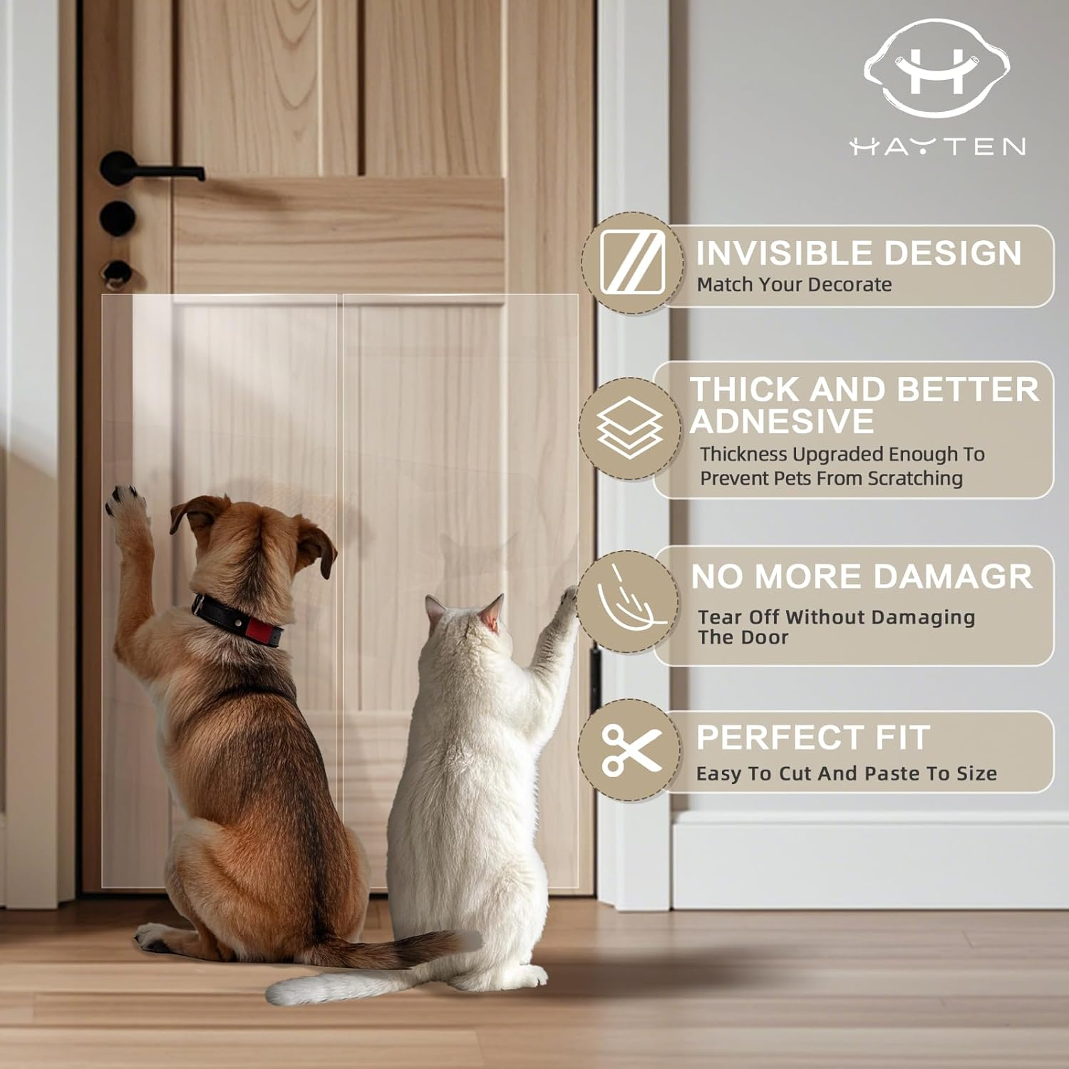 Hayten Cat Furniture Protector Tape 11.8"X118" anti Cat Scratch Protector Transparent Furniture Protection Film image number 4