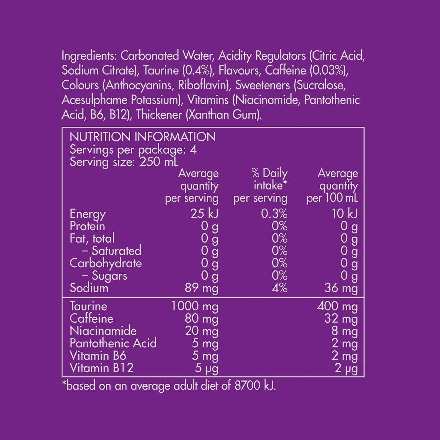 Red Bull Energy Drink, Purple Edition, Sugar Free Acai Flavour 250Ml (12 Pack) image number 2