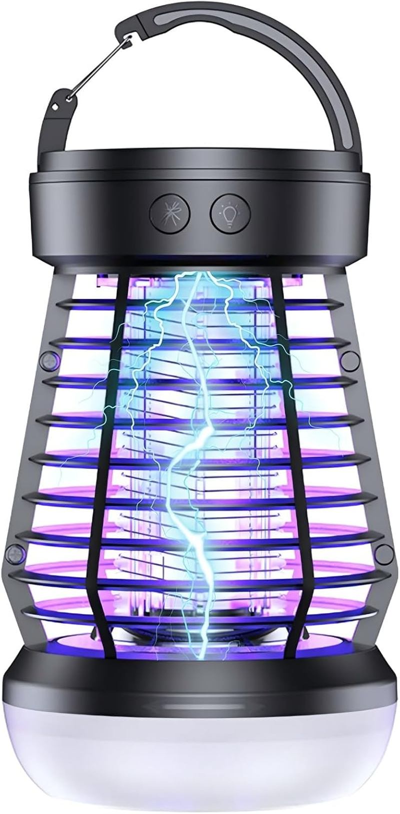 Bug Zapper Outdoor, Mosquito Zapper 2 in 1 Portable & Rechargeable Bug Zapper Outdoor with 2000Mah Battery & LED Night Light, Electric Fly Zapper for outside Camping, Patio, Backyard, Garden image number 2