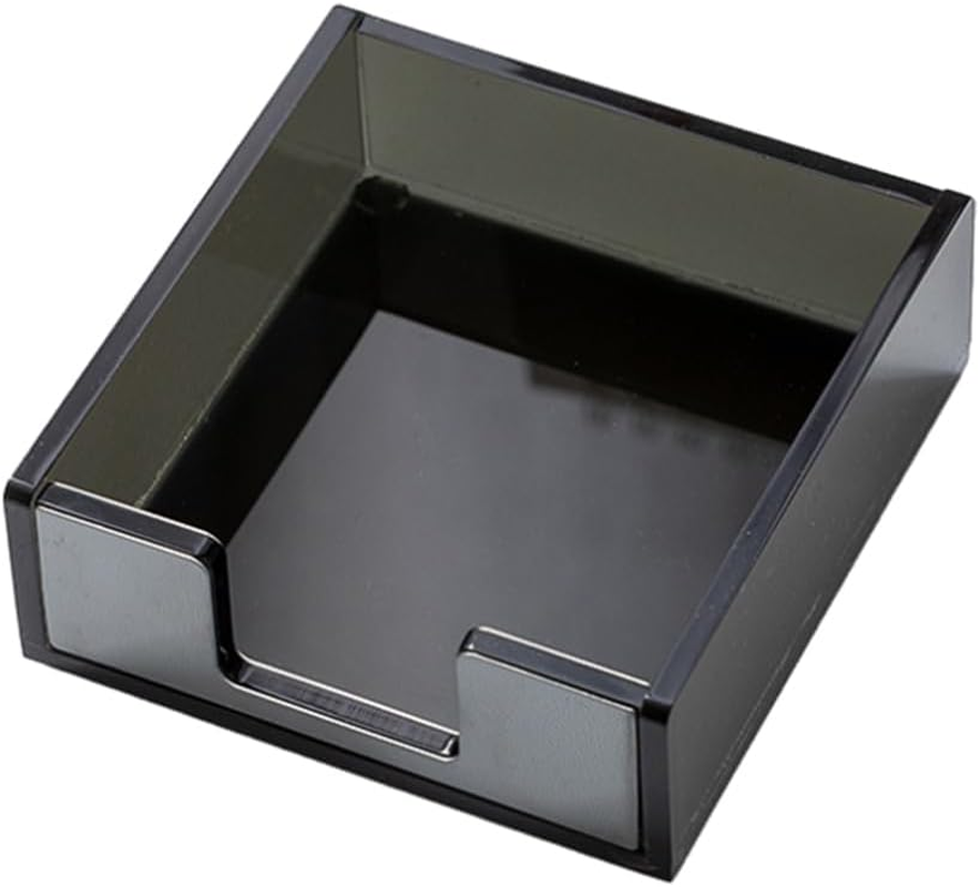 AIMALL Transparent Acrylic Rose Gold Note Holder, Marble Desktop Storage Box for Office Supplies, Memo Pads, and Small Item Organisation, 3.74 X 3.93 X 1.18 Inch