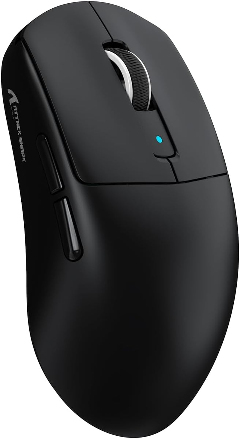 MAMBASNAKE X Attack Shark R6 Superlight Mouse, Pixart PAW3950MAX Gaming Sensor, Wireless 8K Mouse, MCU Nodic 52840, Bt/2.4G/Wired Gaming Mouse, Adjustable DPI 42000, for Win11/Xbox/Ps/Mac - Black