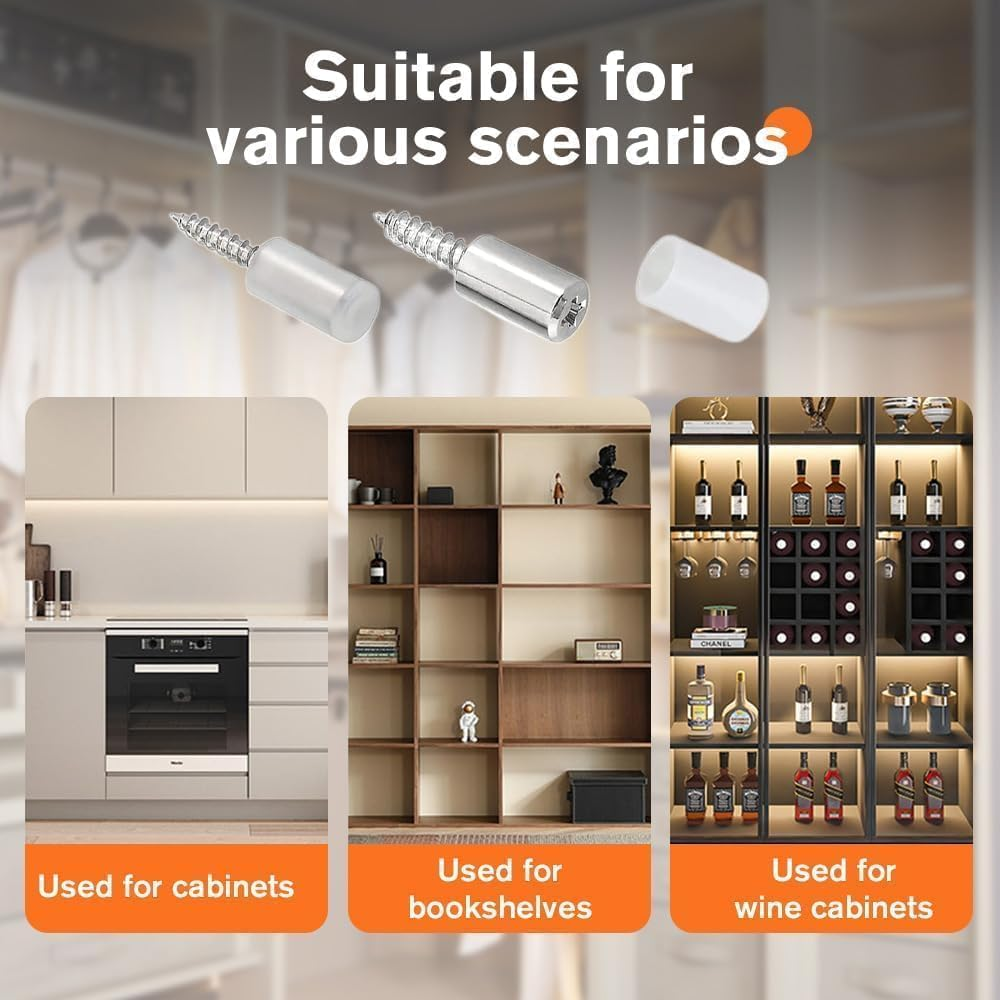 50 PCS Shelf Support Peg,Support Cabinet Shelf Pins,Clear Plastic Replacement Peg Cabinet Shelf Supports Pins for Kitchen Furniture Book Shelves Shelf Holder Locking Pins image number 4