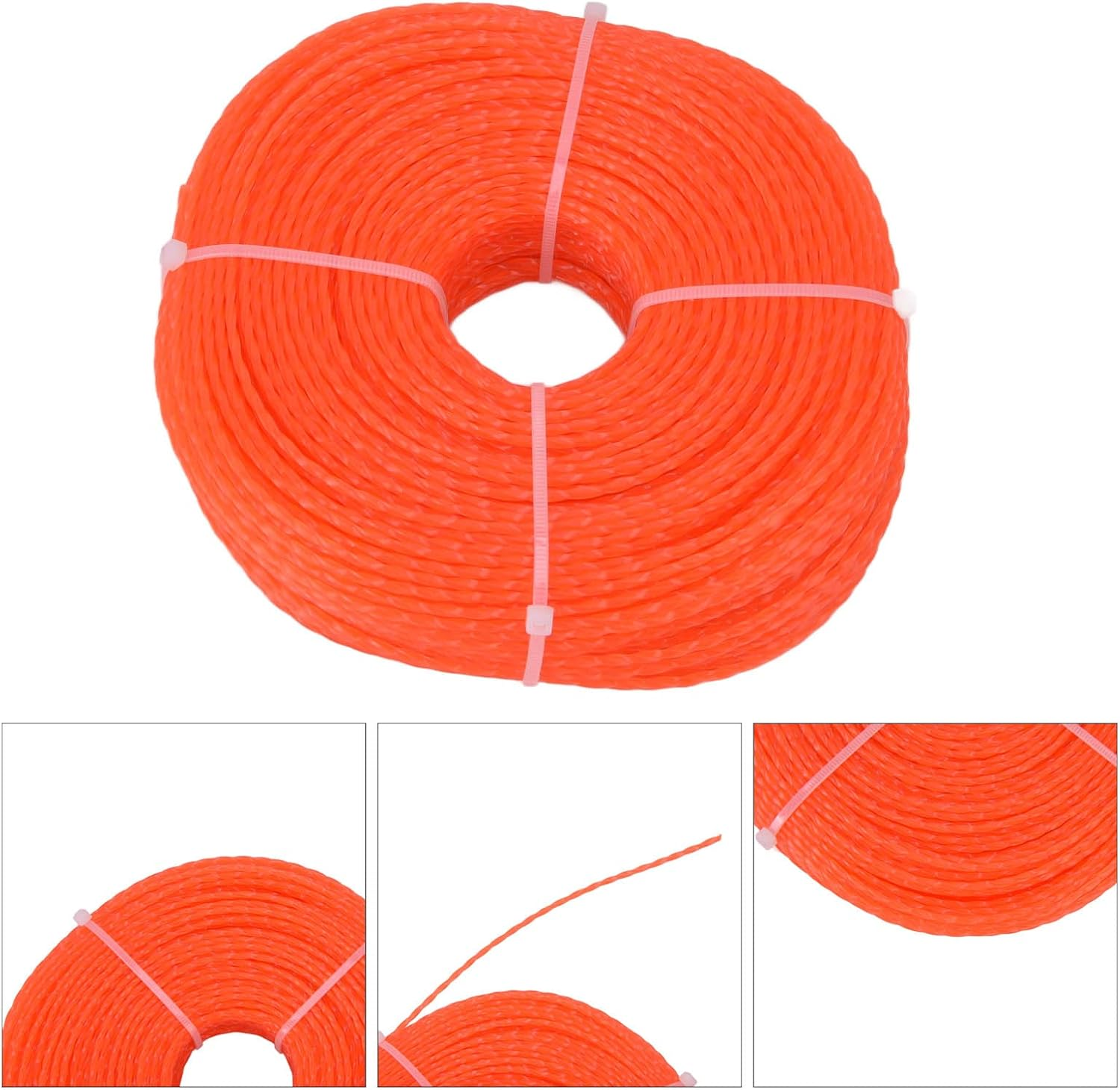 2.4Mm Orange Trimmer Line, 120M Length Nylon String Trimmer Line, Lawn Mower Accessories, For, for Ryobi, for Stihl and Other Domestic Garden Mower image number 5