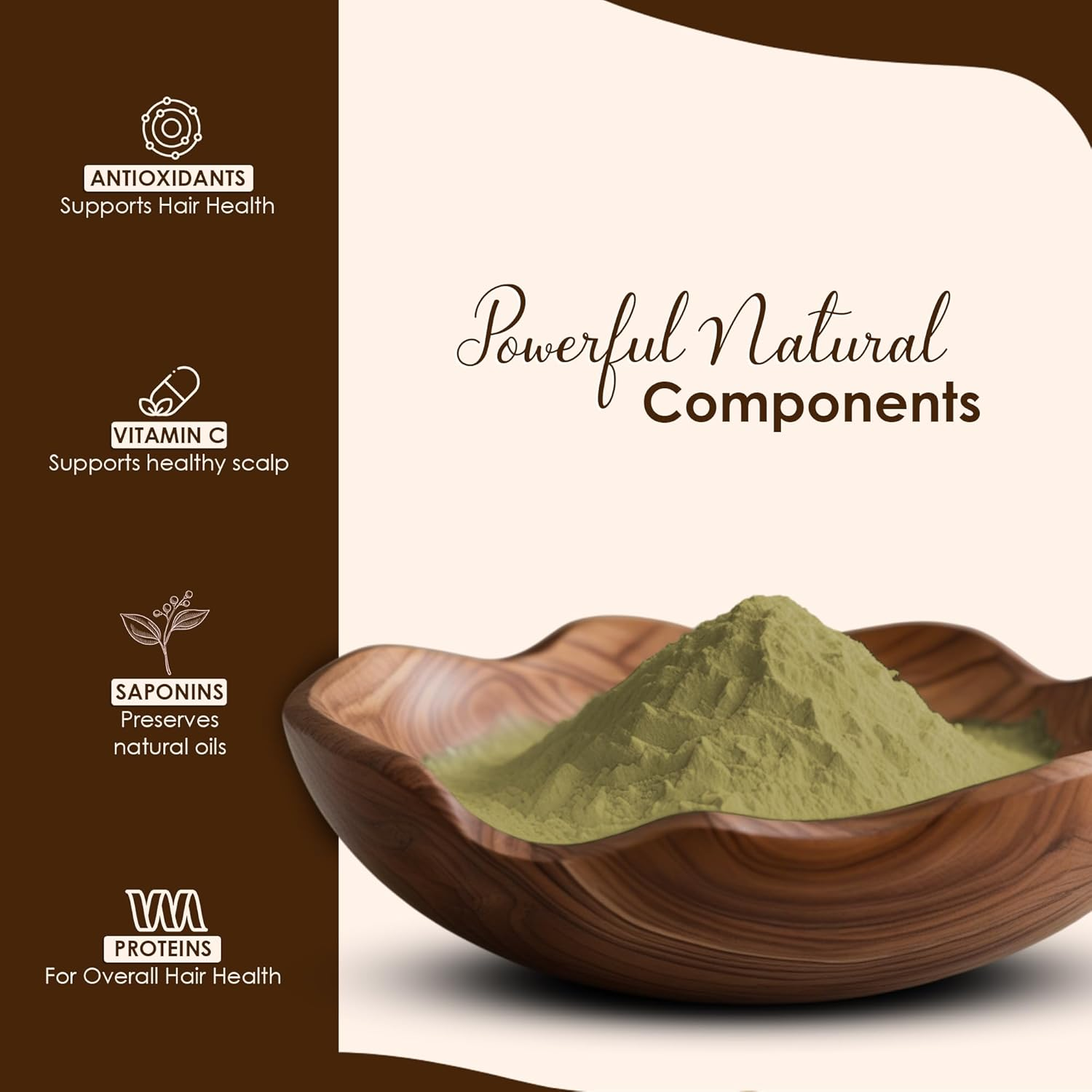 Mi Nature Dark Brown Henna Powder | Enriched With, Brahmi, Haritaki, Amla, Neem, Skikakai | Natural Dark Brown Hair Color |From Rajasthan| 227Gram (1/2Lb)(8Oz) | No Artificial Preservatives| image number 4