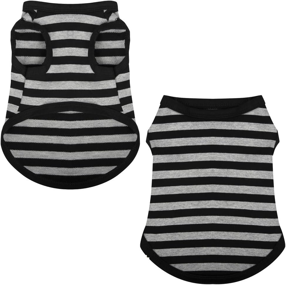 Dog Clothes Vest Tee Shirt for French Bulldog Pug Boston Terrier Frenchie (Grey, Small) image number 3