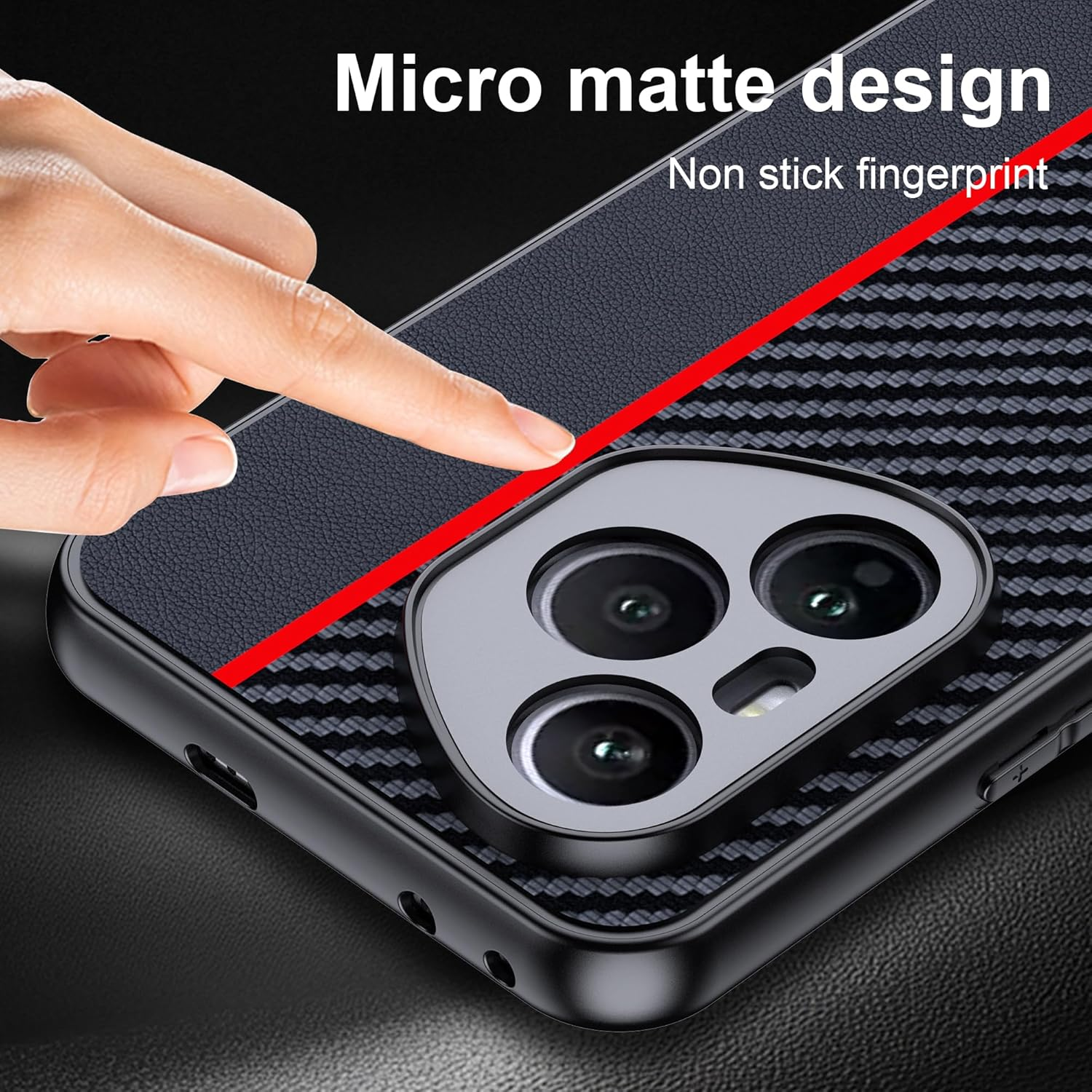 FDHYFGDY Case for Honor 400 Pro Protective Case - Waterproof and Shockproof - Carbon Fibre Mobile Phone Case Compatible Honor 400 Pro Case - Red and Black image number 4