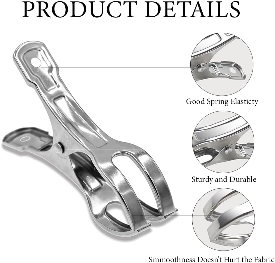 10 PCS Stainless Steel Swimming Pool Cover Clips,For Aboves Ground Pools Solar Cover Clamps,Pool Solar Cover Clips,Solar Cover Attachment Clips image number 4