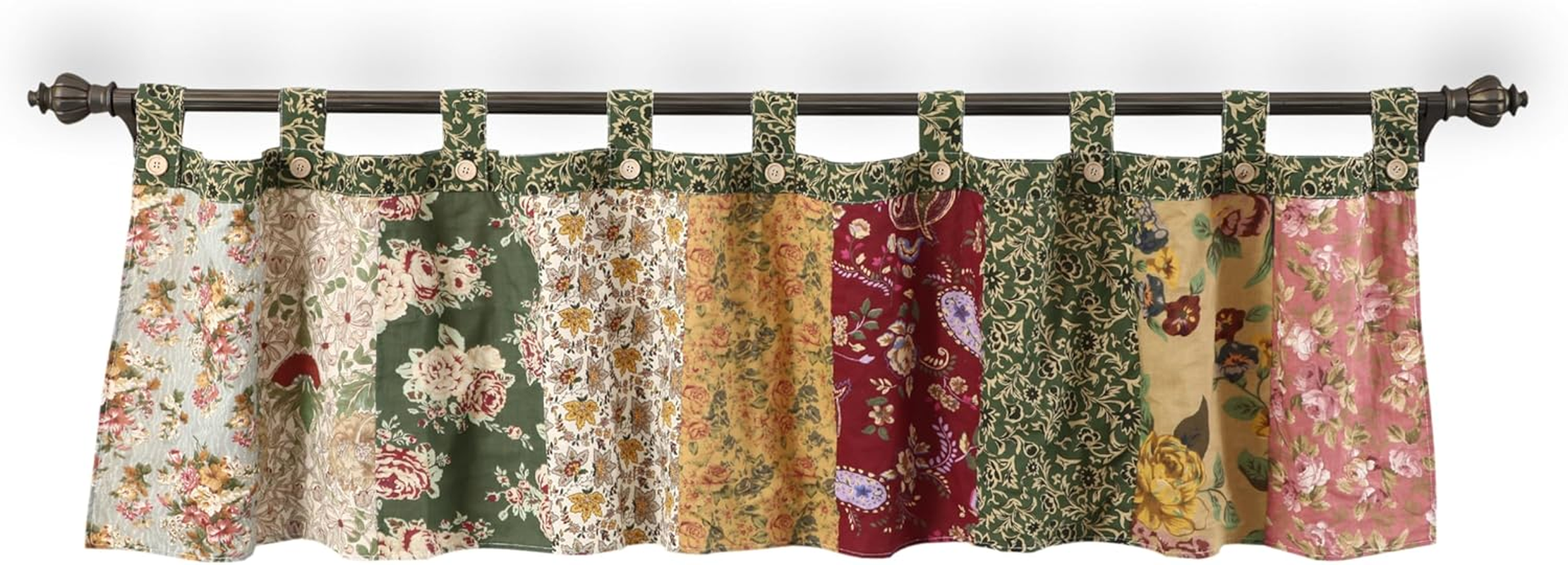 Greenland Home Antique Chic 21 X 84-Inch Cotton Window Patchwork Valance, Multicolor