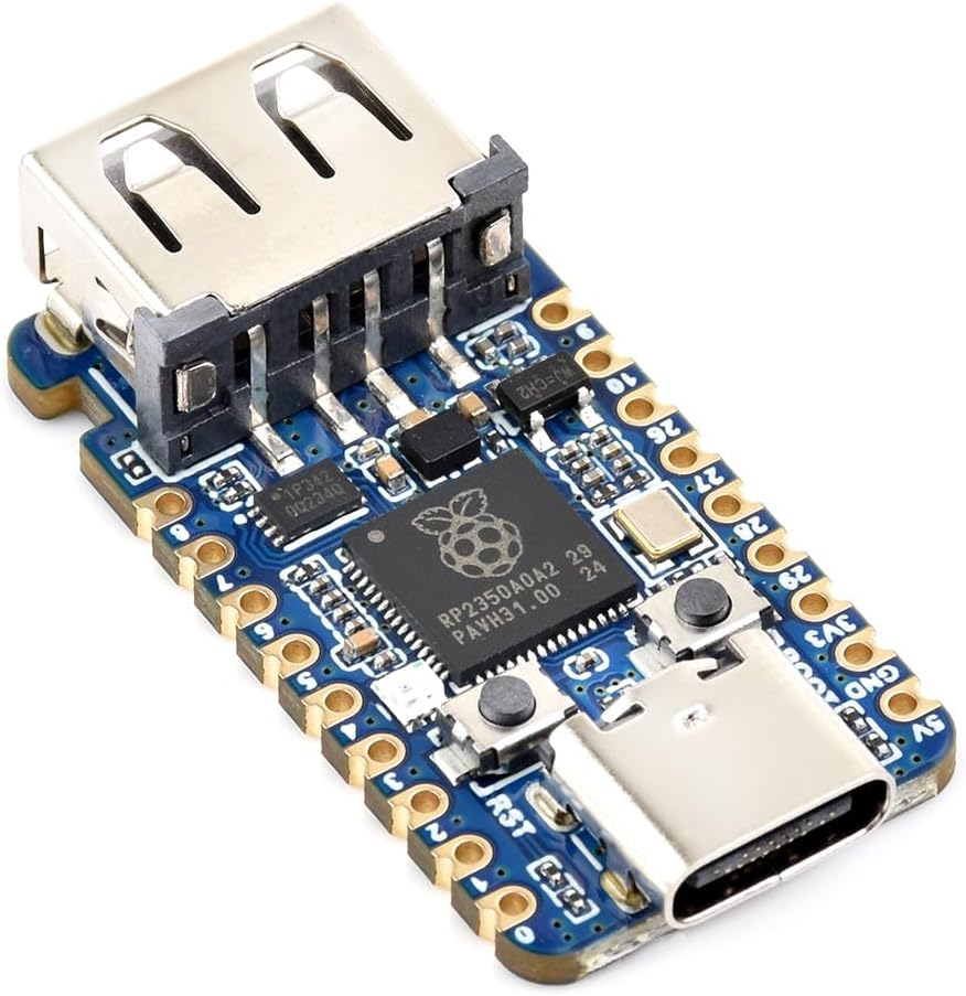 Waveshare RP2350A USB Mini Development Board, Based on Raspberry Pi RP2350A Dual-Core & Dual-Architecture Microcontroller, 150Mhz Operating Frequency image number 2
