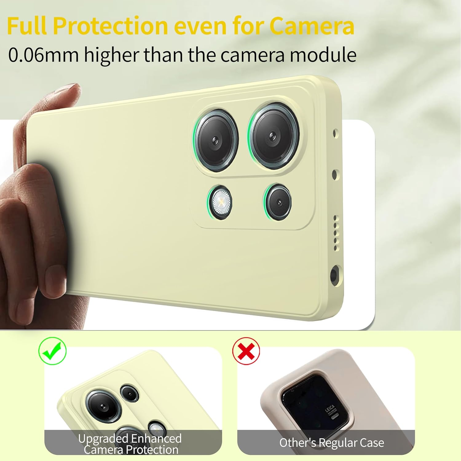 Watana Redmi Note 13 Pro 4G Case, Soft Touch Silicone Mobile Phone Case, Shockproof, Dustproof, Non-Slip Full Body Armour with Microfibre Lining for Redmi Note 13 Pro 4G, White image number 1