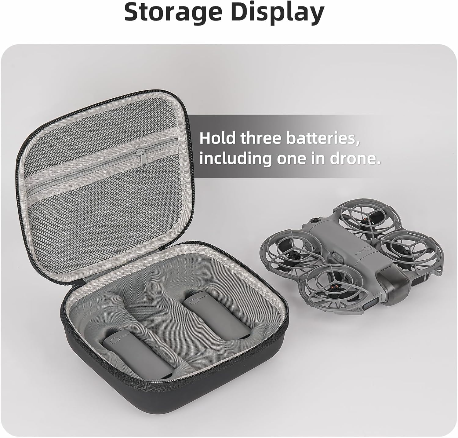 FSIDIWT Storage Bag for DJI Neo 2, Portable Travel Case Protective Carrying Case for DJI Neo 2 Drone and Batteries Accessories (Black) image number 6