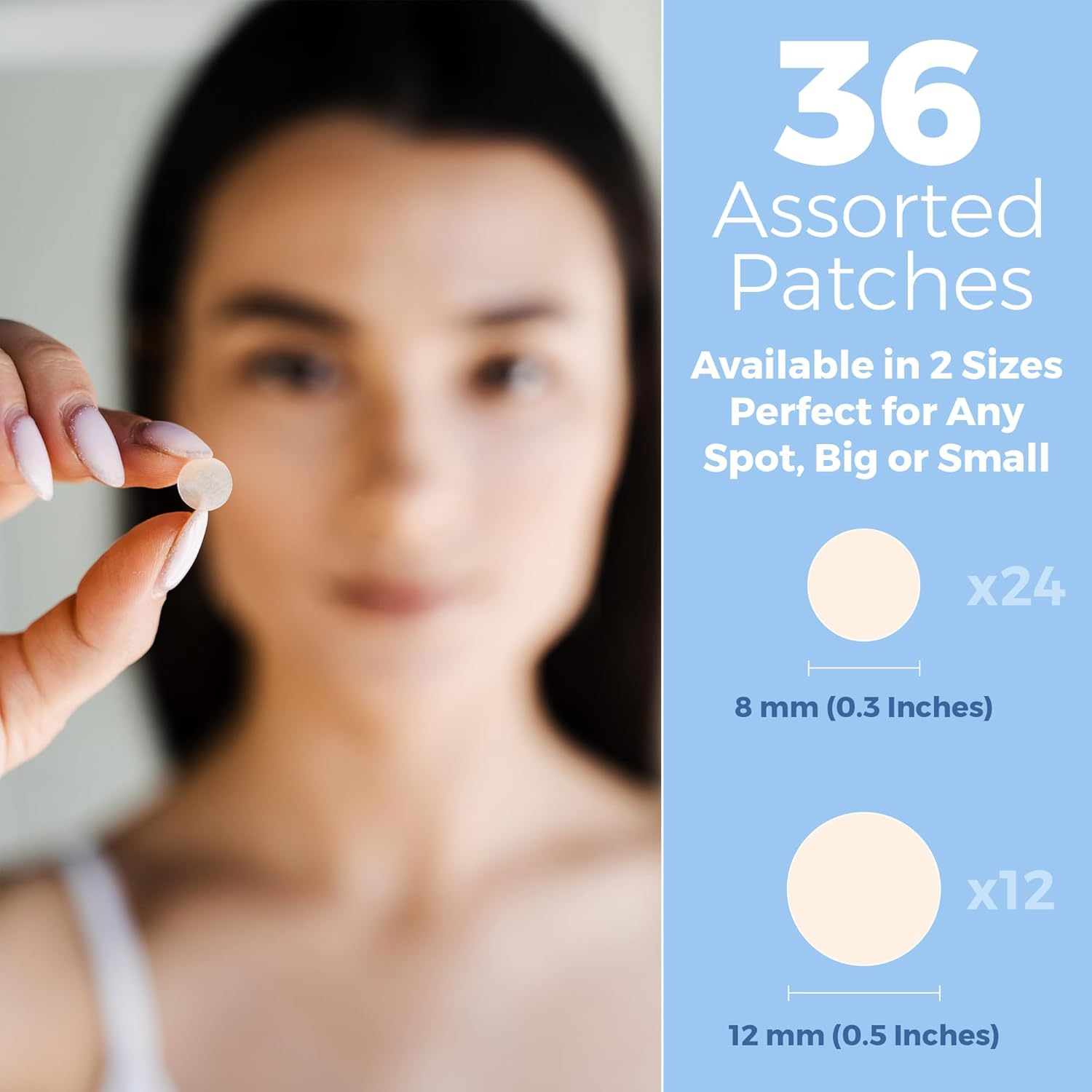 Invisible Spot Cover &ndash; Absorbing Cover, Hydrocolloid Covers, Facial Stickers &ndash; Clear Adhesive Patches in 2 Sizes (36 Count) image number 5