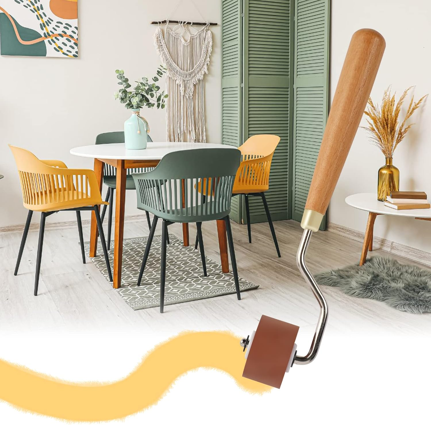 Rubber Brayer Roller for Crafting, Brayer Roller for Printmaking, Craft Stamping Brayers Roller for anti Skid Tape Construction Tools, Print, Wallpapers and Scrapbooks(0.8") image number 2