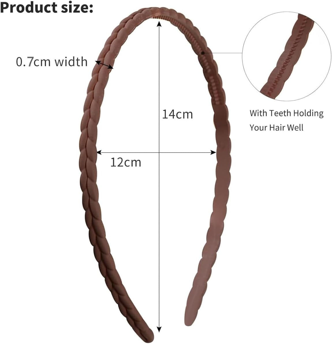 Headbands for Girls and Women, Pack of 5 Thin Hair Bands, Colourful Hair Bands, Plastic Headbands, Hair Bands, Girls Set, Thin Headbands, DIY Headband with Teeth, Hairstyle Headband image number 6