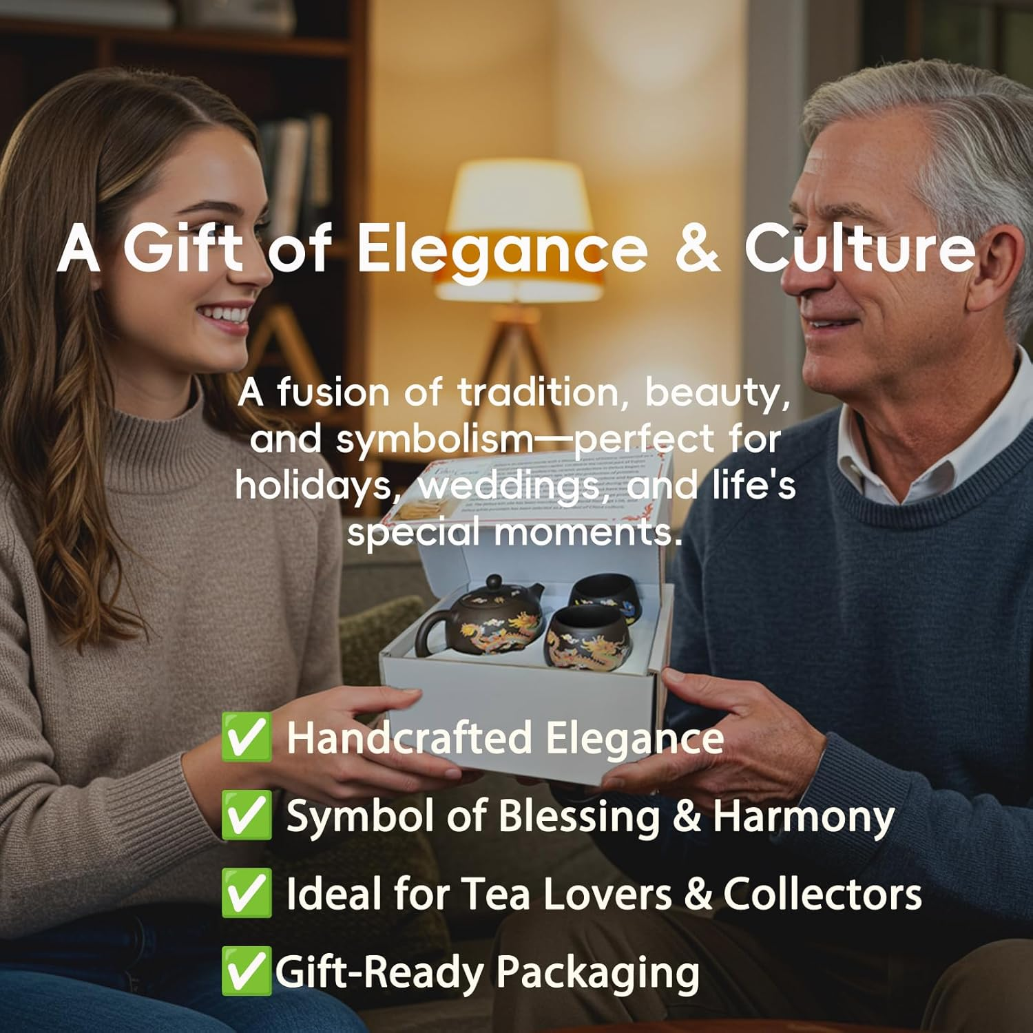 Hormsdar Hand-Made Dragon and Phoenix Color-Changing Purple Clay Teapot Zisha Tea Set Kettle Kung Fu Tea Pot Tea Lover&lsquo;S Gift (With 2* Teacups), Teapot+2Cups image number 4