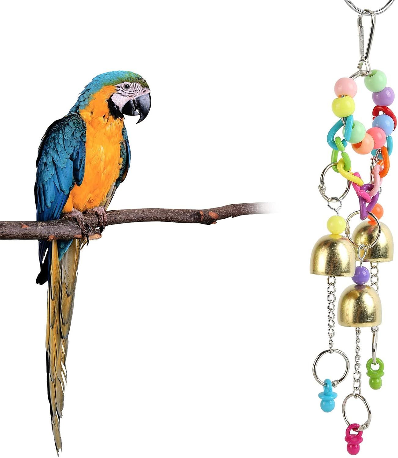 Xiuganpo Bird Bell Toy, Bite Resistant, Relieve Anxiety, Hanging Toy, Stainless Steel and Copper Acrylic Material image number 6