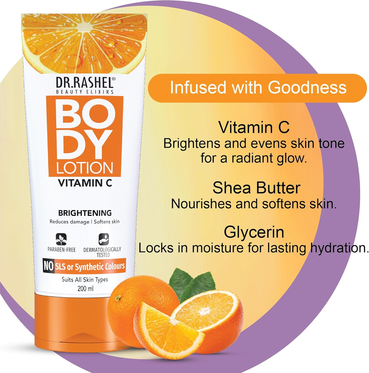 DR.RASHEL Vitamin C Body Lotion for Men & Women (200 ML) image number 4