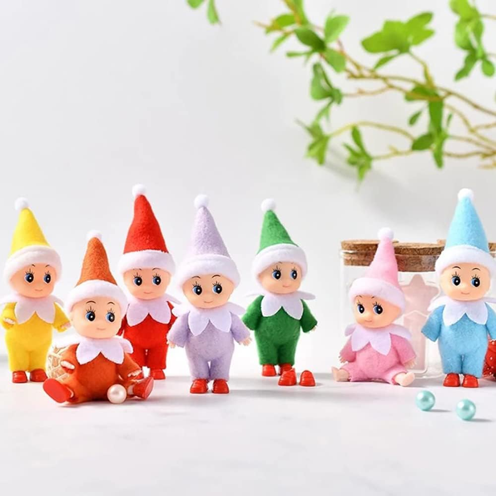 JHBEMAXS 2 PCS Mini Baby Elf Twins Kindness Elves Craft Set Shelf Decoration Tiny Dolls for Girls Boys Kids Adults (Pack of 2 Pieces Red) image number 6