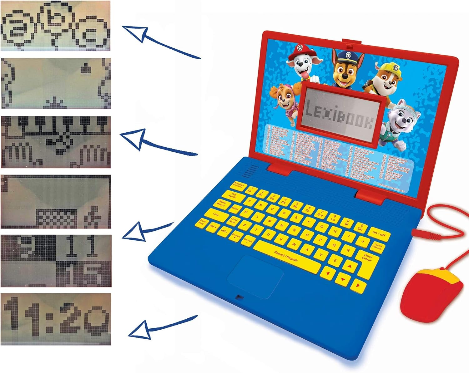 LEXIBOOK Jc598Pai3 Paw Patrol-Educational and Bilingual Laptop German/English-Toy for Child Kid (Boys & Girls) 124 Activities, Learn Play Games and Music with Chase Marshall-Red/Blue image number 2