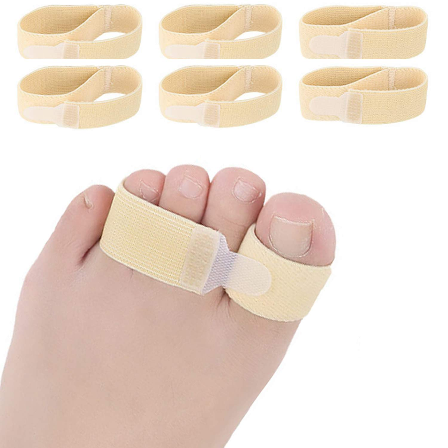 Broken Toe Separator Wrap 4 Pieces Hammer Toe -Toe Straightener, Cushioned Bandages- Elastic Toe/Finger Tape for Overlapping Toes, Sprained, Swollen, Dislocated, Fractured, Mallet image number 5