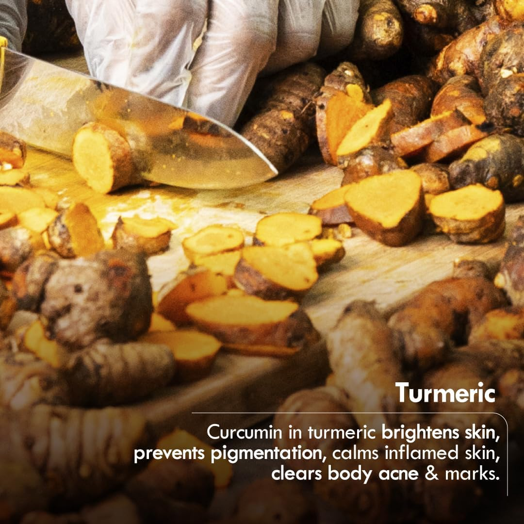 Nat Habit Healing Turmeric-Oats & Sacred Neem-Basil Butter Bath Soap, Anti-Bacterial with Cold Processed, Body Acne, Pimples & Tan Removal (125G X 2, Combo)