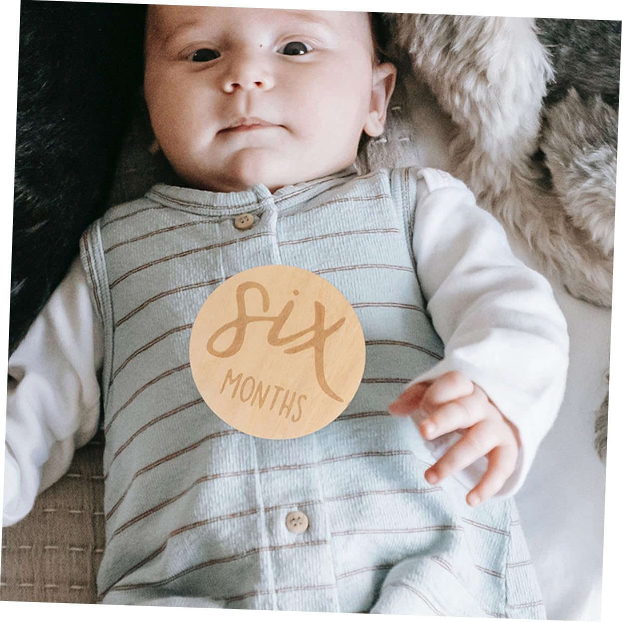 12Pcs Wooden Growth Month Card Monthly Milestone for Boy Milestone Signs Discs for and Toys Months Scenario image number 5