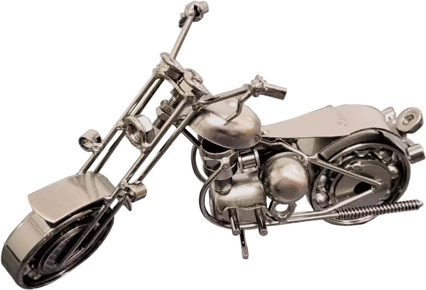 Auto-Plaza 9" Vintage Retro Metal Model Motorcycle Bike Tone Handcrafted Handmade Chainwheel Ornament Art Sculptures Collectible Gift (Bronze)